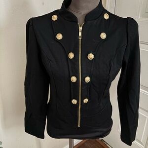 Hybrid & Company Black Blazer with Gold Buttons